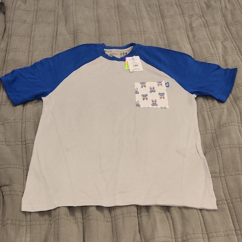 Psycho Bunny Blue and White Raglan Short Sleeve Size L! New With Tags!